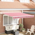 vidaXL Store Rétractable Automatique Rouge et Blanc 300x250 cm