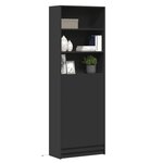 vidaXL Buffet haut avec LED noir 69x32 5x200 cm bois d’ingénierie