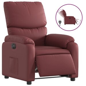 vidaXL Fauteuil inclinable électrique Rouge bordeaux Similicuir