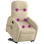 vidaXL Fauteuil inclinable de massage Crème Tissu