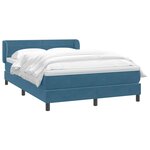 vidaXL Sommier à lattes de lit et matelas bleu foncé 160x210cm velours