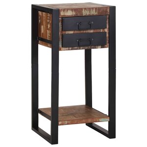vidaXL Table d'appoint Multicolore 40 x 40 x 80 cm Bois Recyclé Solide