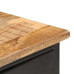 vidaXL Buffet 110x30x65 cm Bois de manguier massif brut et acier