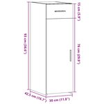 vidaXL Buffet chêne marron 30x42 5x93 cm bois d'ingénierie
