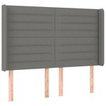 vidaXL Tête de lit à LED Gris foncé 147x16x118/128 cm Tissu