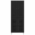 vidaXL Haut Armoire Chêne noir 69 5 x 34 x 180 cm Bois d'ingénierie