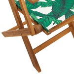 vidaXL Ensemble à manger de jardin 7 Pièces motif de feuilles tissu bois
