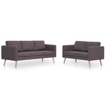 vidaXL Ensemble de canapé 2 Pièces tissu taupe