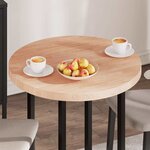 vidaXL Plateau de table Autre Marron clair Ø 70 x 4 cm Chêne massif