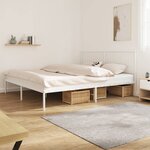 vidaXL Cadre de lit métal avec tête de lit blanc 193x203 cm