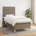 vidaXL Sommier à lattes de lit avec matelas Taupe 80x200 cm Tissu