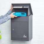Boîte à colis moyenne 1 porte Gris foncé à accès frontal Acier galvanisé SMART PARCEL BOX™
