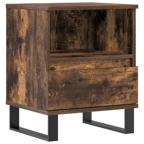 vidaXL Table de chevet chêne fumé 40x35x50 cm bois d’ingénierie