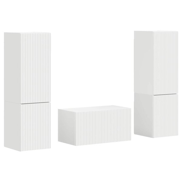 vidaXL Ensemble meuble TV 5 Pièces Blanc Bois d'ingénierie