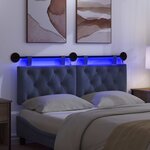 vidaXL Tête de lit suspendue Bleu police Velours