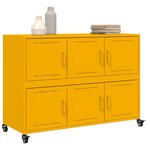 vidaXL Buffet jaune moutarde 100 5x39x72 cm acier