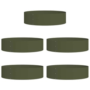 vidaXL Pots de jardin 5 Pièces Vert olive 80 x 80 x 20 cm Acier
