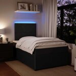 vidaXL Sommier à lattes de lit avec matelas noir 120x190 cm velours