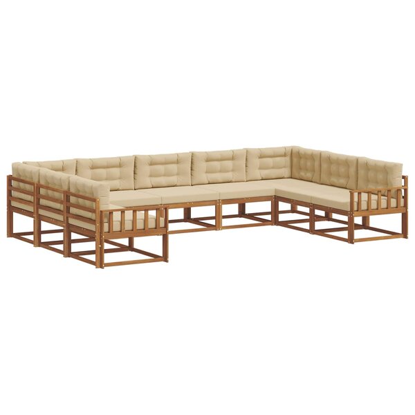 vidaXL Ensemble de canapés d'extérieur 9 pc Naturel et Beige