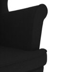 vidaXL Fauteuil avec repose-pied Noir Tissu