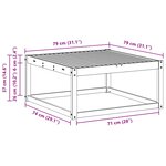 vidaXL Table de jardin Naturel 79 x 79 x 37 cm