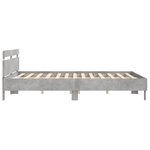 vidaXL Cadre de lit avec tête de lit et LED gris béton 200x200 cm