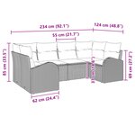vidaXL Ensemble de Canapé de Jardin 6 Pièces avec Coussins Noir Rattan Synthétique