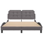 vidaXL Cadre de lit avec LED sans matelas Zadar gris 140x190 cm