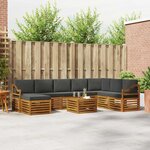 vidaXL Ensemble de canapés d'extérieur 9 Pièces Naturel et Anthracite