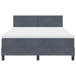 Lit à ressort avec matelas vidaXL Gris foncé 140x200 cm Velours
