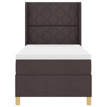 vidaXL Lit à ressorts avec matelas Marron Foncée 100x200 cm Tissu