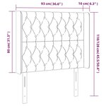 vidaXL Tête de lit à LED Taupe 93x16x118/128 cm Tissu