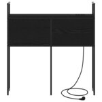vidaXL Headboard de Rangement avec Station de Charge Chêne noir 90 cm