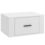 vidaXL Table de chevet murale Blanc 50x36x25 cm