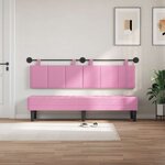 vidaXL Tête de lit suspendue Avec lumière LED Rose Tissu