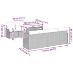 vidaXL Ensemble de canapé de jardin 7 Pièces Gris clair polyrotin