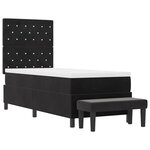 vidaXL Lit Box Spring avec Matelas & Banc Noir 80x200 cm Velours