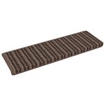 vidaXL Tapis d'escalier auto-adhésifs 15 Pièces Marron 65 x 21 x 4 cm