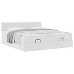 VidaXL Cadre de lit ottoman avec matelas blanc 180x200 cm similicuir