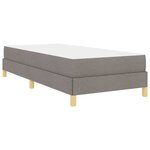 vidaXL Lit à ressorts Taupe  marron 90 x 190 cm Tissu  Bois Engineered