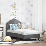 vidaXL Cadre de lit pour tout-petit avec tête de lit Gris foncé