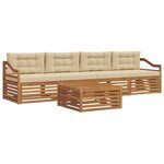 vidaXL Ensemble de canapés d'extérieur 5 pc Naturel et Beige