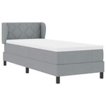 vidaXL Lit boxspring avec matelas Gris clair 80 x 200 cm tissu