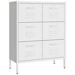 vidaXL Armoire à tiroirs Blanc 80x35x101 5 cm Acier