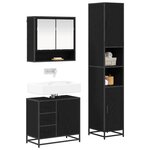 vidaXL Ensemble de mobilier de salle de bain 3 Pièces Chêne noir