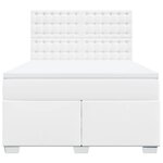 vidaXL Sommier à lattes de lit avec matelas Blanc 140x200cm Similicuir