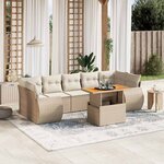 vidaXL Salon de jardin avec coussins 8 Pièces beige résine tressée