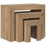 vidaXL Tables basses gigognes 3 Pièces chêne artisanal bois d'ingénierie