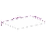 vidaXL Dessus de table 90x80x2 5 cm bord vif bois massif manguier brut