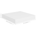vidaXL Étagères murales flottantes 2 Pièces blanc 23x23 5x3 8 cm MDF